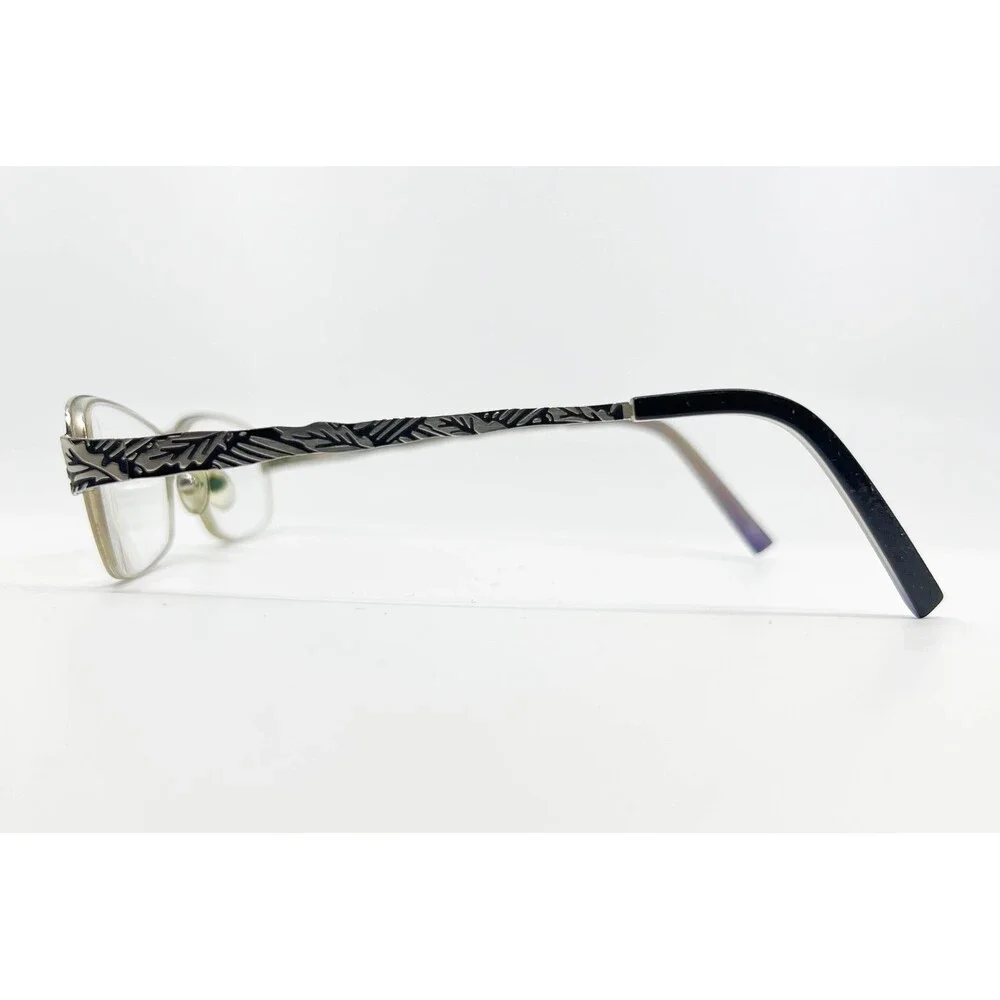 Go Green Eyeglass Frames Womens Black Lipstick Semi-Rimless Patterned 51-17-135